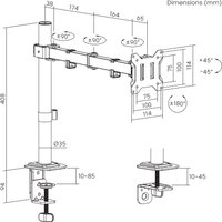 Кронштейн для монитора ErgoSmart Simple II Hold (с органайзером)