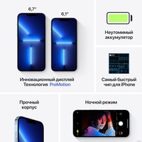 Телефон Apple iPhone 13 Pro 256GB Восстановленный by Breezy, грейд C (небесно-голубой)