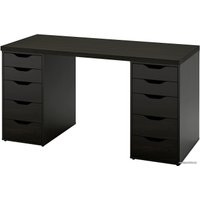 Стол Ikea Лагкаптен/Алекс 394.321.97 (черно-коричневый)