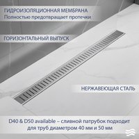 Трап/канал Lauter 2120161-C1H 600x70 (хром)