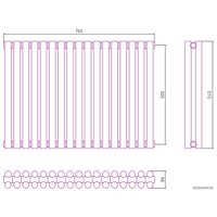 Стальной трубчатый радиатор Сунержа Эстет-11 500х765 17 секций (состаренная бронза)