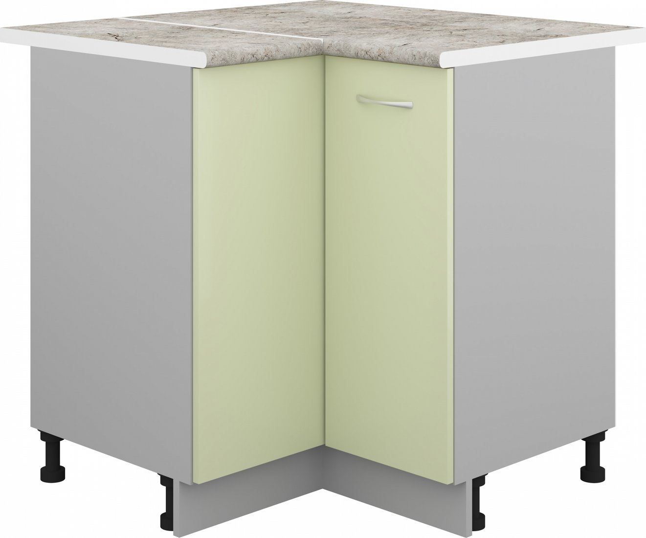 Шкаф напольный Кортекс-мебель Корнелия Лира НШУ угловой (салатовый/марсель)