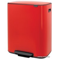 Система сортировки мусора Brabantia Bo Pedal Bin 2 x 30 л (пламенно-красный)