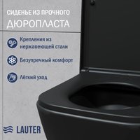 Унитаз подвесной Lauter Nuremberg 21811B + 21901002 (черный, с кнопкой 219704HD черный)