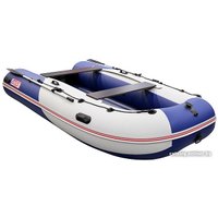 Моторная лодка Хантер 375 Аэро (светло-серый/синий)