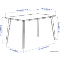 Обеденная группа Ikea Лисабо/Лисабо 093.855.31 (ясеневый шпон/ясень)