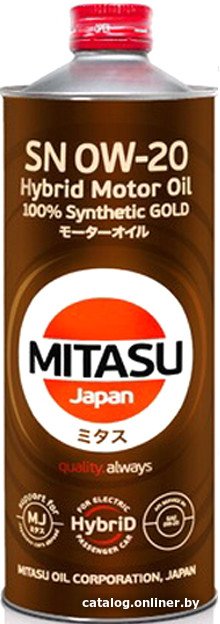 Моторное масло Mitasu Gold Hybrid SN 0W-20 1л