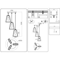 Подвесная люстра Ambrella light Traditional TR80499/3 BK/LW (черный/светлое дерево)