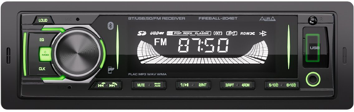 

USB-магнитола Aura Fireball-204BT