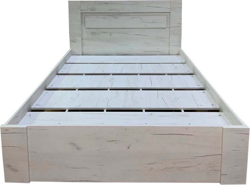 Кровать Поставымебель 145x207.7x99.9 КМС-Е-01 (без матраца, дуб крафт белый)