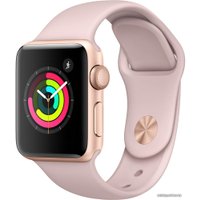 Умные часы Apple Watch Series 3 38 мм (золотистый алюминий/розовый песок)