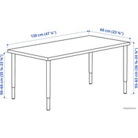 Стол Ikea Лагкаптен/Олов 294.168.95 (под беленый дуб/белый)