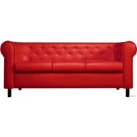 Софа Brioli Винчестер трехместный (экокожа, L19 красный/темные ножки)