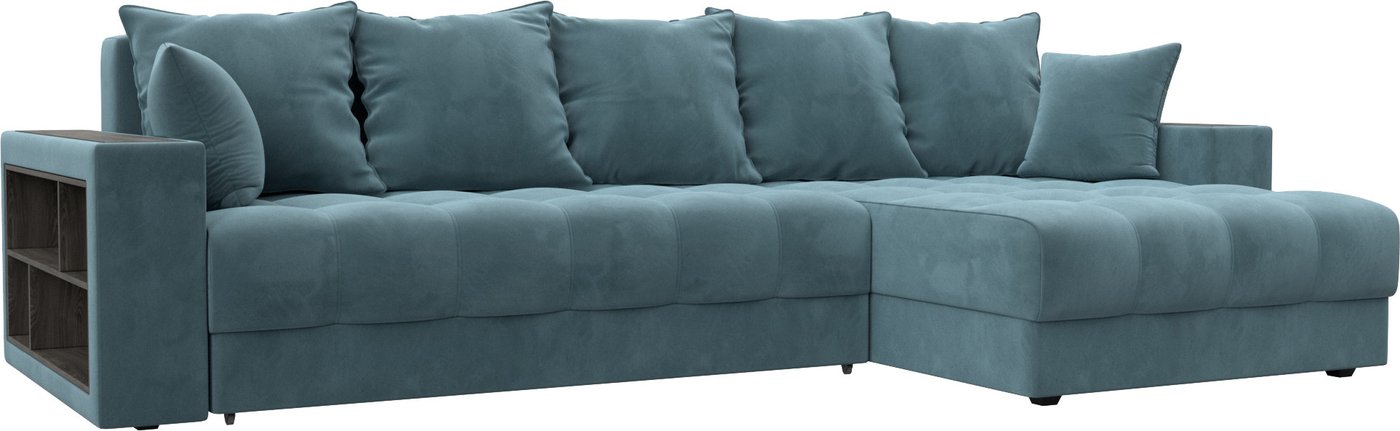 

Угловой диван Лига диванов Лига-050 НПБ универсальный 128592 (велюр Seven 113 бирюзовый)