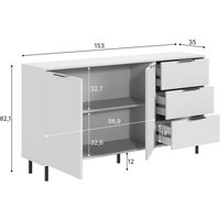 Тумба Mio Tesoro Rimini KOM2D3S/150 (белый/белый)