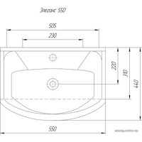 Умывальник Rosa Элеганс 550 55x44