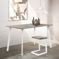 Кухонный стол Millwood Шанхай Л18 120x70х75 (бетон/металл белый)