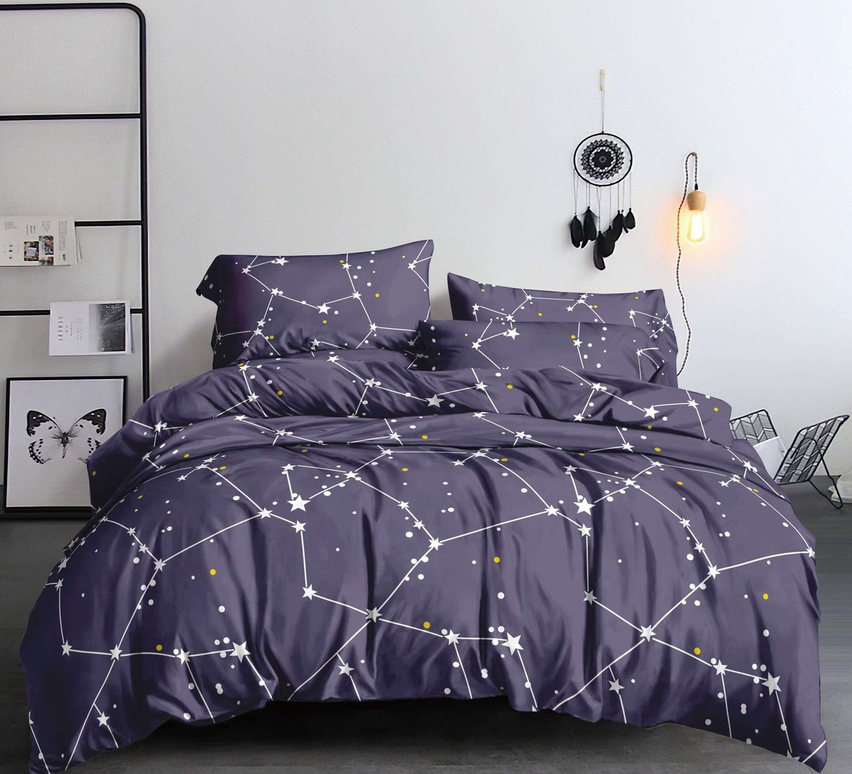 

2-спальный комплект постельного белья с евро простыней Pandora № NN 3774 Галактика 2сп с европростыней (полисатин)