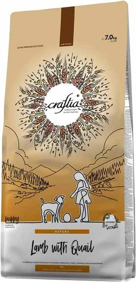 

Сухой корм для собак Craftia Natura для щенков средних и крупных пород с ягненком и перепелкой (7кг)