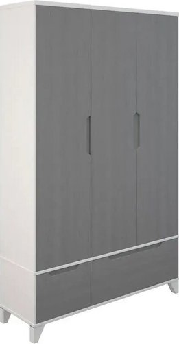 Шкаф распашной Боринское Мебель Соня 3-створчатый массив (белый/серый)