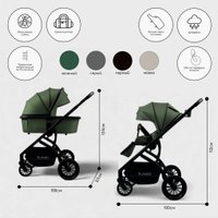 Универсальная коляска Bubago Lotta BG BG 150-4 (3 в 1, зеленый)
