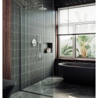 Душевая стенка MaybahGlass 195x89 MGD-689-5у (прозрачное стекло/хром матовый)
