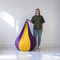 Кресло-мешок Mio Tesoro Груша Kombo XXL GF-130x85-FZH (фиолетовый/желтый)