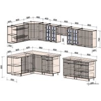 Готовая кухня Интерлиния Берес 1.7x3.6 левая (дуб королевский/бискайская сосна)