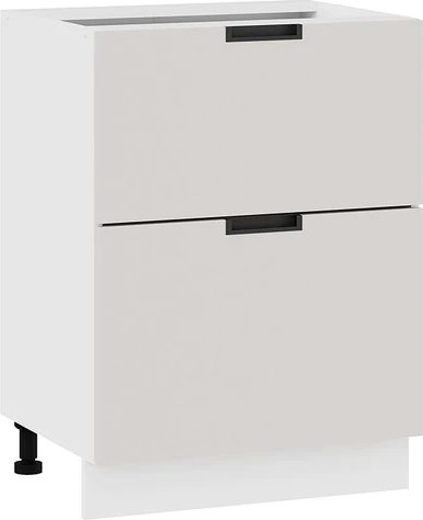 

Шкаф напольный Трия Гренада с двумя ящиками 1Н6Я2 (белый/холст мокко)