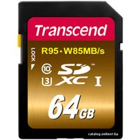 Карта памяти Transcend SDXC UHS-I U3 Class 10 64GB (TS64GSDU3X)