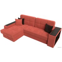 Угловой диван Лига диванов Брюссель левый 110656L (микровельвет коралловый)