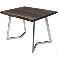 Кухонный стол Buro7 Уиллис 120 (с обзолом, дуб мореный/серебро)