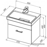 Aquanet Тумба Верона 50 00254066 с умывальником Moduo Slim (белый)