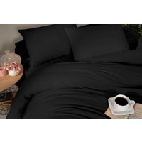 Евро комплект постельного белья Arya Natural Stone Washed 8680943228192 (черный)