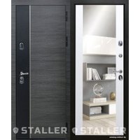Металлическая дверь Сталлер Стило 205x96L (венге серый/аляска)