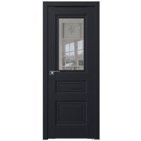 Межкомнатная дверь ProfilDoors 2.39U L 90x200 (черный матовый, стекло прозрачное)