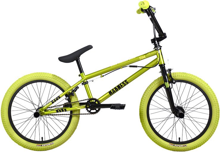 

Велосипед Stark Madness BMX 3 2024 (зеленый металлик/черный/хаки)