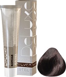 

Крем-краска для волос Estel Professional De Luxe Silver 4/75 коричнево-красный шатен