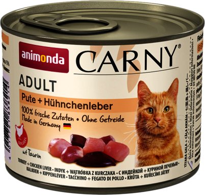 

Консервированный корм для кошек Animonda Carny Adult с индейкой и куриной печенью 200 г