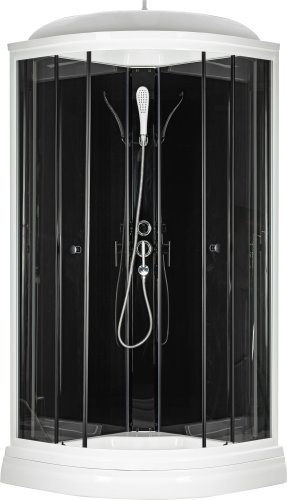 Душевая кабина Saniteco SNT-90 90х90 (черный/прозрачное стекло)