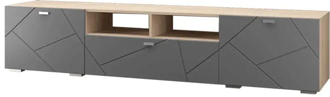 

Тумба MLK скайлайн 1 ящик/2 дверки (графит)