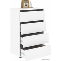 Комод Кортекс-мебель Бари 60 4ш (белый/белый/береза)