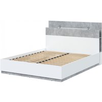 Кровать Интерлиния Quartz QZ-К160 (белый платинум/бетон)