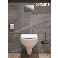 Унитаз подвесной Cersanit Carina New Clean On с инстал. Link Pro (с кнопкой Twins 63523 хром глянцевый)