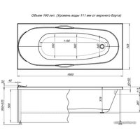 Фронтальный экран под ванну Aquanet Dali 150 (белый)