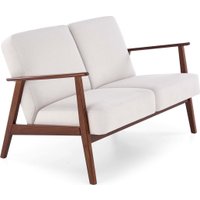 Диван Halmar Milano 2S tap. Castel 04 (светло-бежевый/орех)