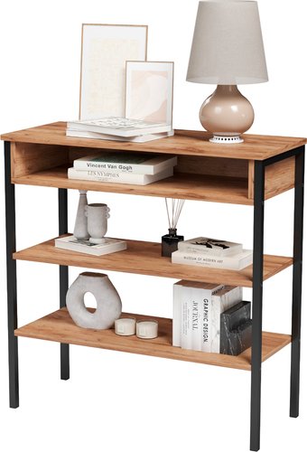 Стеллаж Mio Tesoro Mila Loft (дуб золотой крафт/черный)