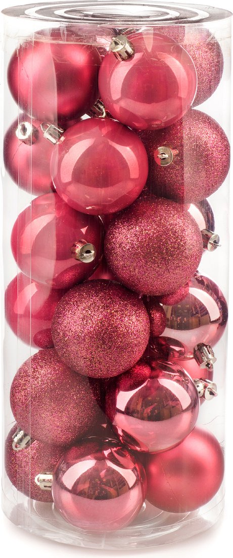 

Елочная игрушка Ausini VT25-04003-8 (темная роза, 24 шт)