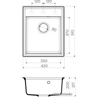 Кухонная мойка Omoikiri Daisen 42-BL 4993606