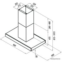 Кухонная вытяжка MAUNFELD Harbour 90 (нержавеющая сталь/черное стекло)